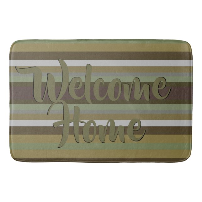 Alfombrilla De Baño Huella verde oliva y Verde azulada (Anverso)