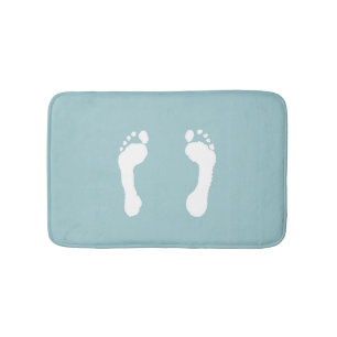 Alfombrilla De Baño Huellas Blanco-Selladas (azules)