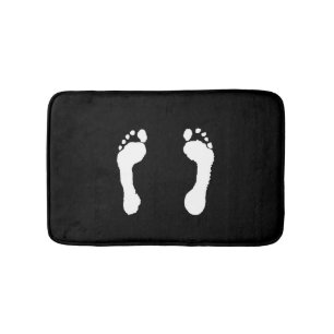 Alfombrilla De Baño Huellas Blanco-Selladas (negro)