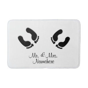 Alfombrilla De Baño Huellas de novia y del novio