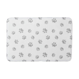 Alfombrilla De Baño Huellas de patas grises plateadas lindas
