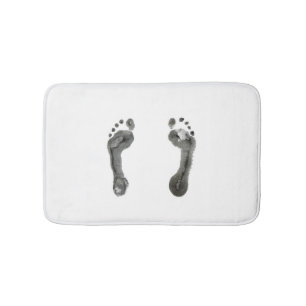 Alfombrilla De Baño Huellas entintadas (blancas)