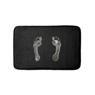 Alfombrilla De Baño Huellas entintadas (negro)