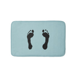 Alfombrilla De Baño Huellas Negro-Selladas (azules)