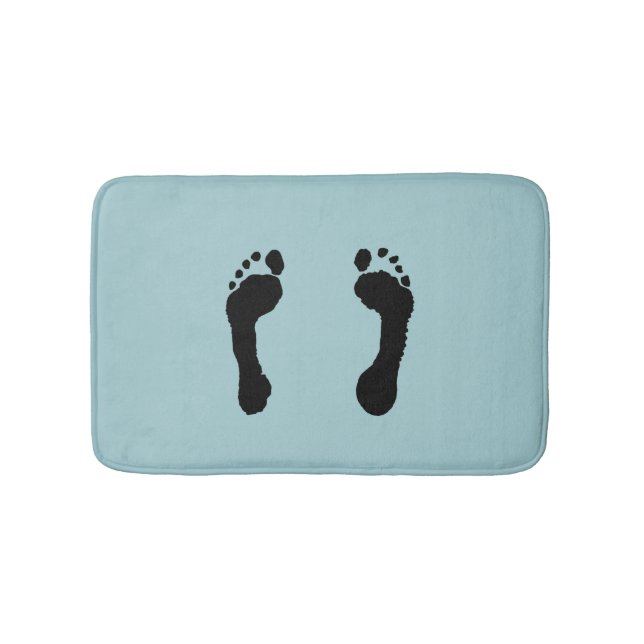 Alfombrilla De Baño Huellas Negro-Selladas (azules) (Anverso)
