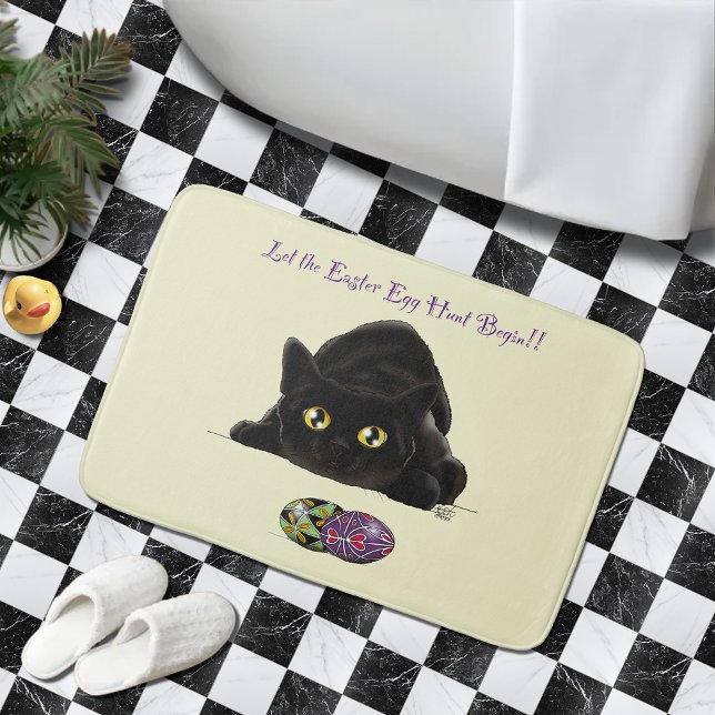 Alfombrilla De Baño Huevos de Pascua Cazan Gato Gracioso (Subido por el creador)