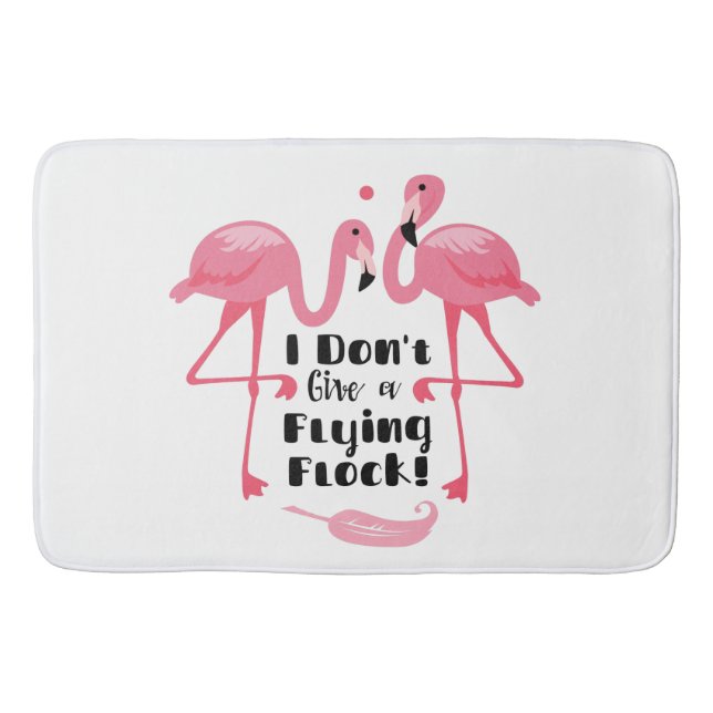 Alfombrilla De Baño Humor gracioso de flamingo - no doy una bandada vo (Anverso)