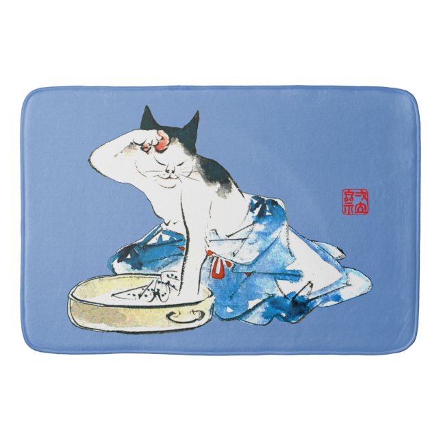 Alfombrilla De Baño Humorístico baño de gato japonés (Anverso)