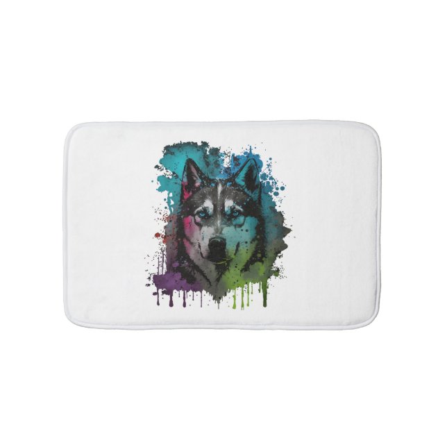Alfombrilla De Baño Husky Dog (Anverso)