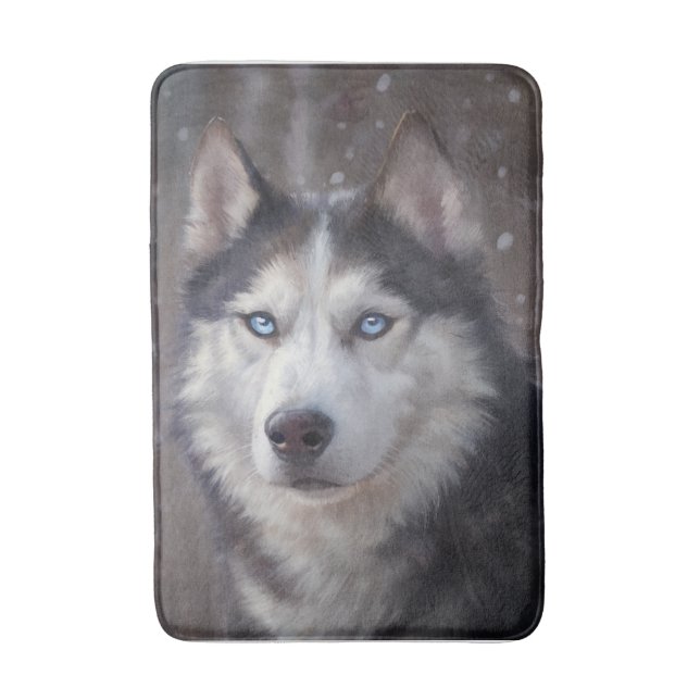 Alfombrilla De Baño Husky Siberian (Frente vertical)