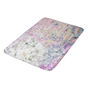 Alfombrilla De Baño Hydrangea Madera de campo rosa floral