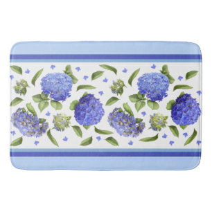 Alfombrilla De Baño Hydrangeas Blue