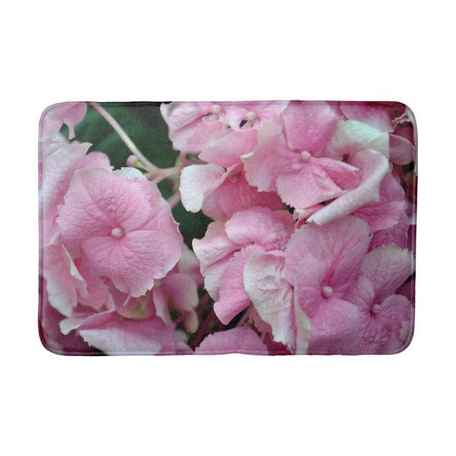 Alfombrilla De Baño Hydrangeas rosa (Anverso)