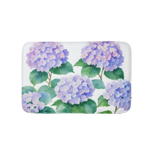 Alfombrilla De Baño Hydrangeas Watercolor Arte Floral