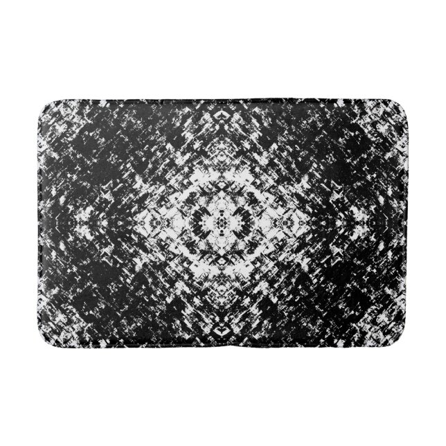 Alfombrilla De Baño Hypnotic Abstract Black And White Modern Art (Anverso)