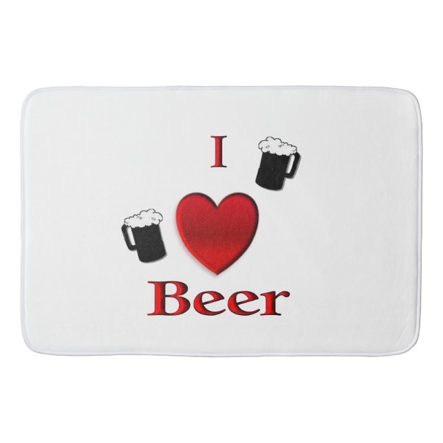 Alfombrilla De Baño I Heart Beer Design (Anverso)