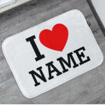 Alfombrilla De Baño I Heart Name Bath Mat<br><div class="desc">Escriba el nombre o texto deseado en la sección de nombres.</div>