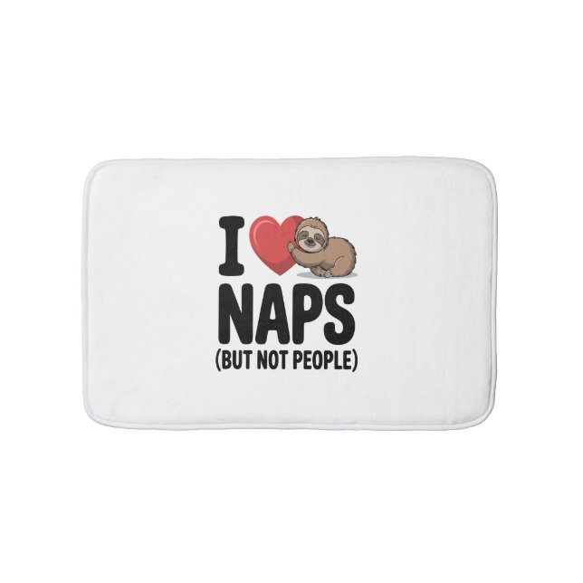 Alfombrilla De Baño I Love Naps Cute Sloth Heart (Anverso)