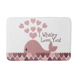 Alfombrilla De Baño I Whaley te ama los corazones rosados