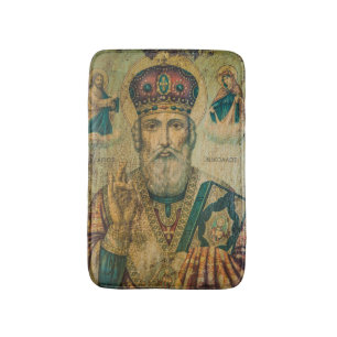 Alfombrilla De Baño Icono de San Nicolás