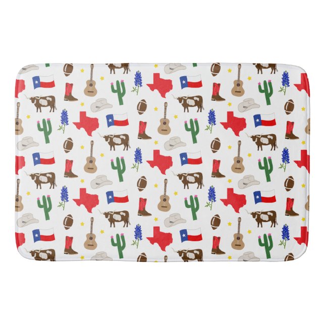 Alfombrilla De Baño Iconos de Texas (Anverso)