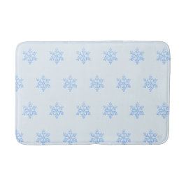 Alfombrilla De Baño Icy Blue Snowflake Pattern Airbrush Style Art
