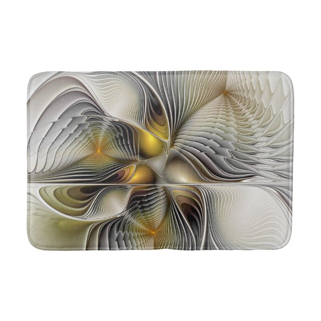 Alfombrilla De Baño Ilusión óptica abstracta fractal 3D con profundida (Anverso)