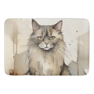 Alfombrilla De Baño Ilustracion acuático Maine Coon