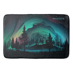 Alfombrilla De Baño Ilustracion Aurora Borealis
