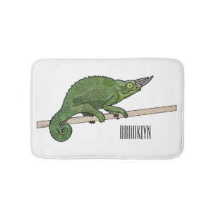 Alfombrilla De Baño Ilustracion chameleon personalizado de Jackson