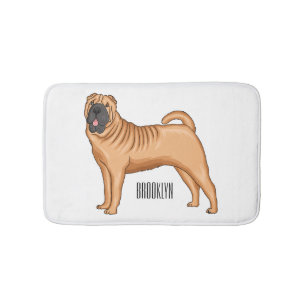 Alfombrilla De Baño Ilustracion chino de personalizado de perro Shar-P
