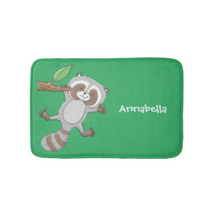 Alfombrilla De Baño Ilustracion de bebé de raccoon feliz lindo