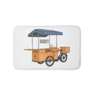 Alfombrilla De Baño Ilustracion de carrito de comida para bicicletas p