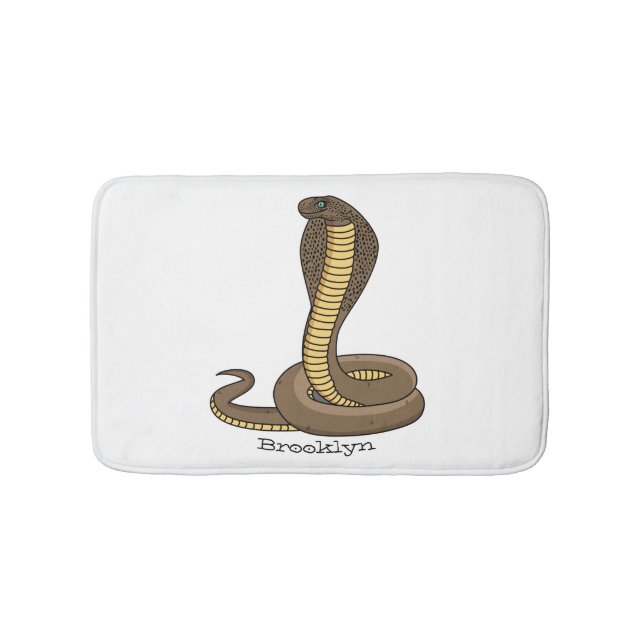 Alfombrilla De Baño Ilustracion de cobra marrón (Anverso)