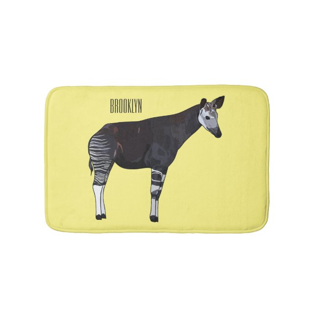 Alfombrilla De Baño ilustración de dibujos animados de okapi (Anverso)