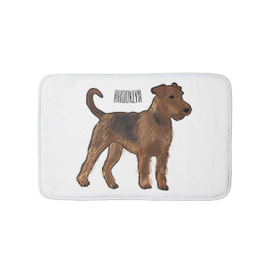 Alfombrilla De Baño ilustración de dibujos animados de perro terrier a