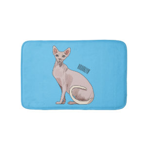 Alfombrilla De Baño ilustración de gato Sphynx de dibujos animados 