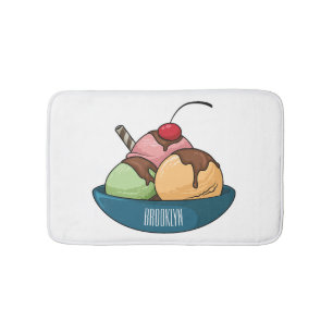 Alfombrilla De Baño Ilustracion de helado personalizado