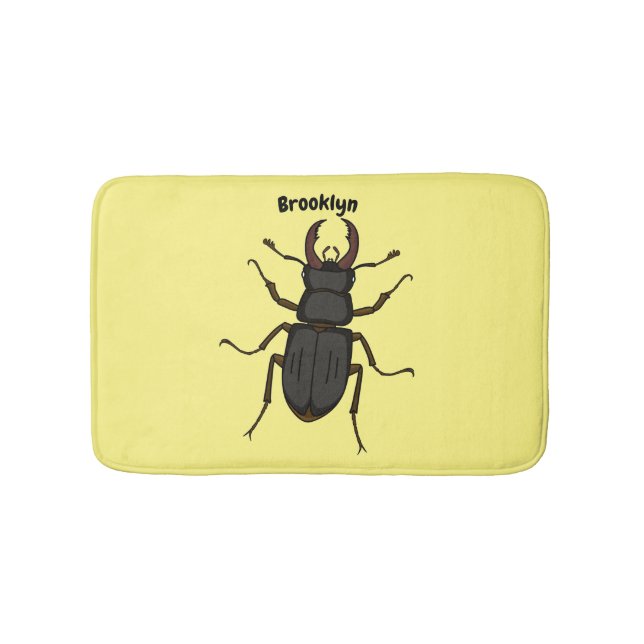 Alfombrilla De Baño Ilustración de insecto escarabajo ciervo volante (Anverso)