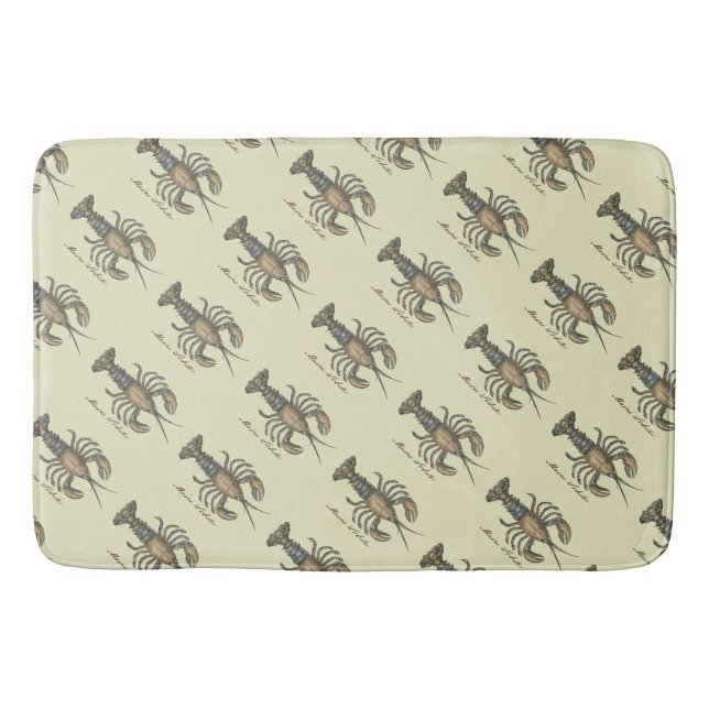 Alfombrilla De Baño Ilustracion de langosta Antique Maine (Anverso)