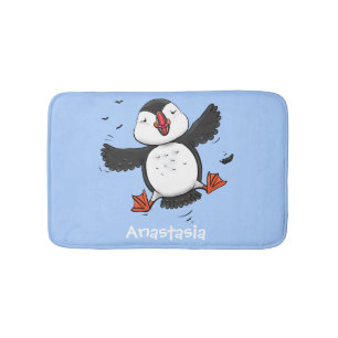 Alfombrilla De Baño Ilustracion de personalizado azul del ataúd flotan