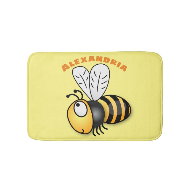 Alfombrilla De Baño Ilustracion de personalizado de abejas alegres (Anverso)