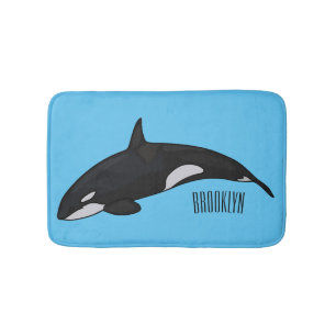Alfombrilla De Baño Ilustracion de personalizado de ballenas asesina