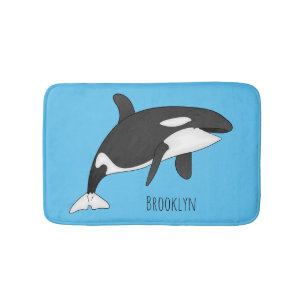 Alfombrilla De Baño Ilustracion de personalizado de ballenas asesina