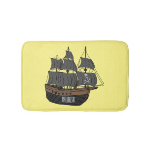 Alfombrilla De Baño Ilustracion de personalizado de buques piratas