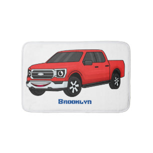 Alfombrilla De Baño Ilustracion de personalizado de camioneta roja