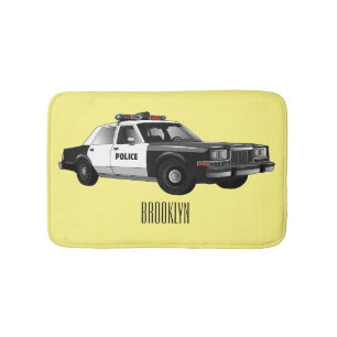 Alfombrilla De Baño Ilustracion de personalizado de coches de policía