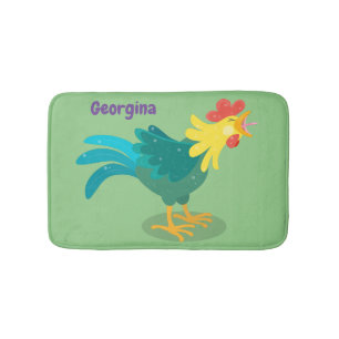 Alfombrilla De Baño Ilustracion de personalizado de gallo de entrego g