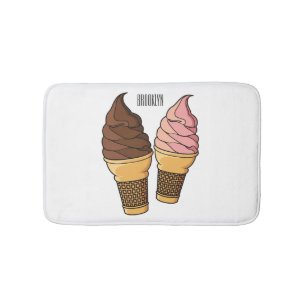 Alfombrilla De Baño Ilustracion de personalizado de helado de cono
