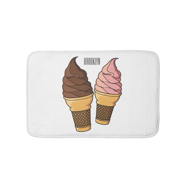 Alfombrilla De Baño Ilustracion de personalizado de helado de cono (Anverso)